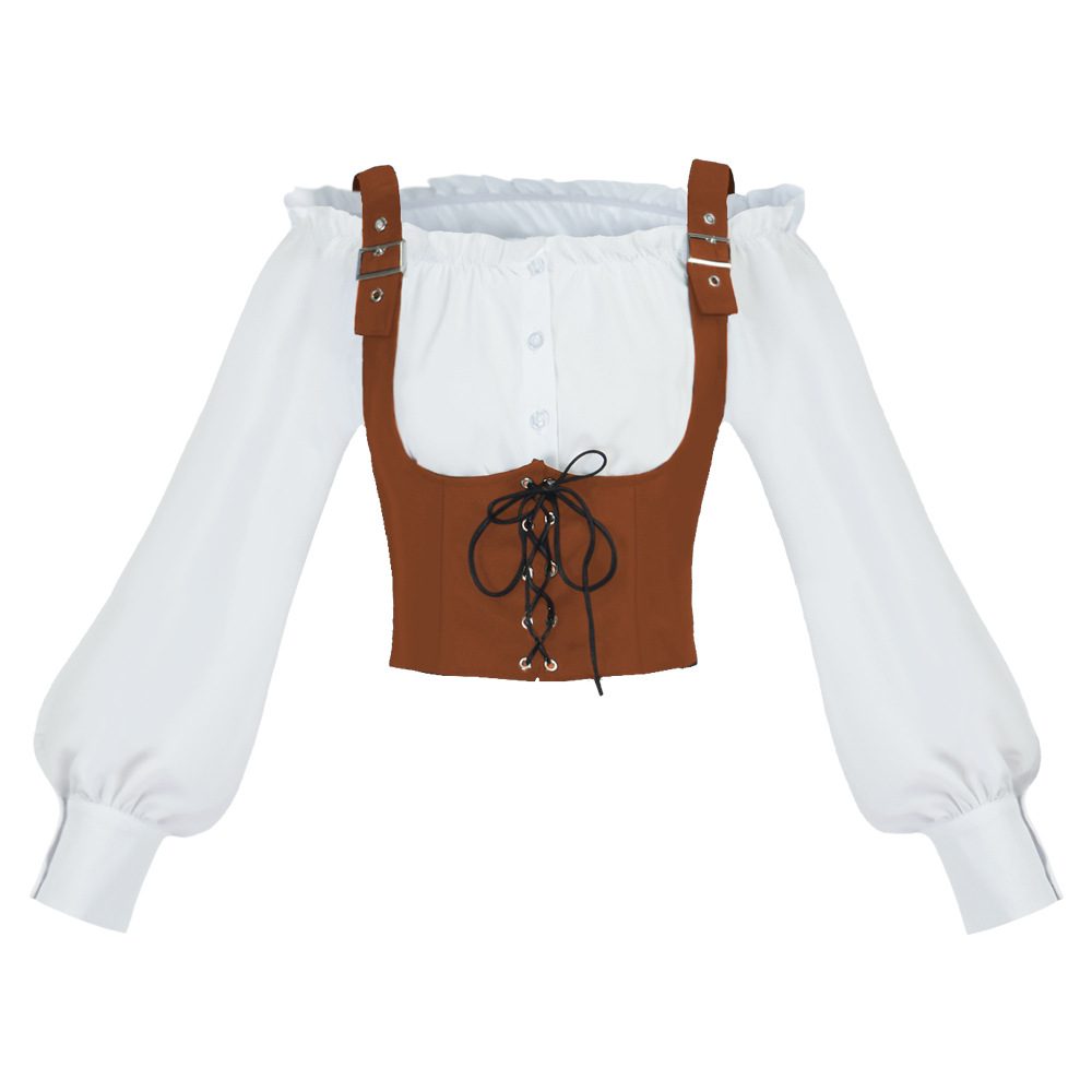Shirts - Retro Western Style Women Blouse Suede