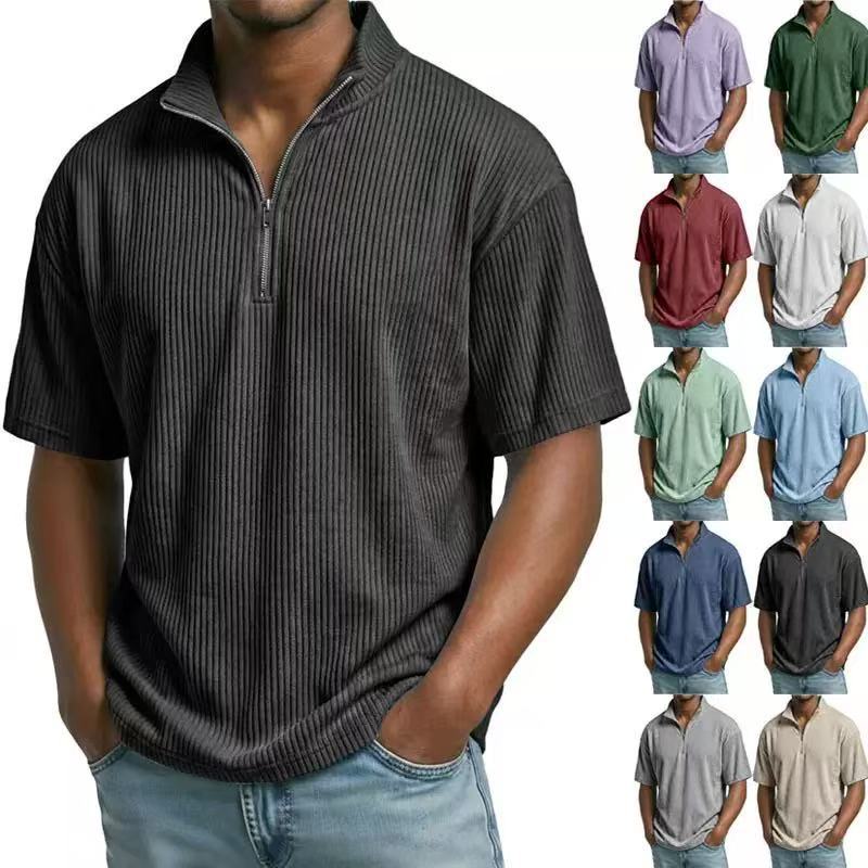 Summer Corduroy Stand-up Colla - Corduroy Button Up Shirt Men ulasan dan harga
