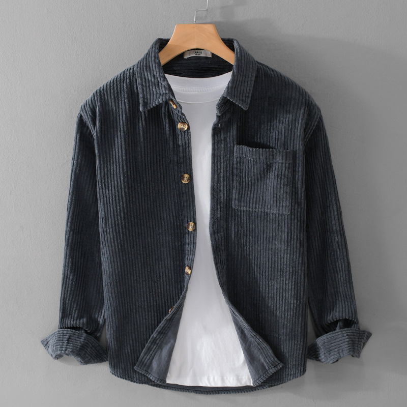 2026 New Men's Corduroy Shirt  - Corduroy Button Up Shirt Men ulasan dan harga