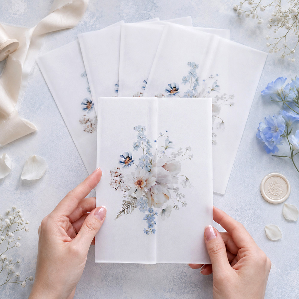 20/50pcs Vellum Wraps for Wedd - Jackets ulasan dan harga