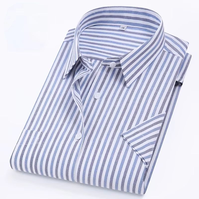 Summer 11XL Short Sleeve Men S - Oxford Cotton Casual Shirt Business ulasan dan harga