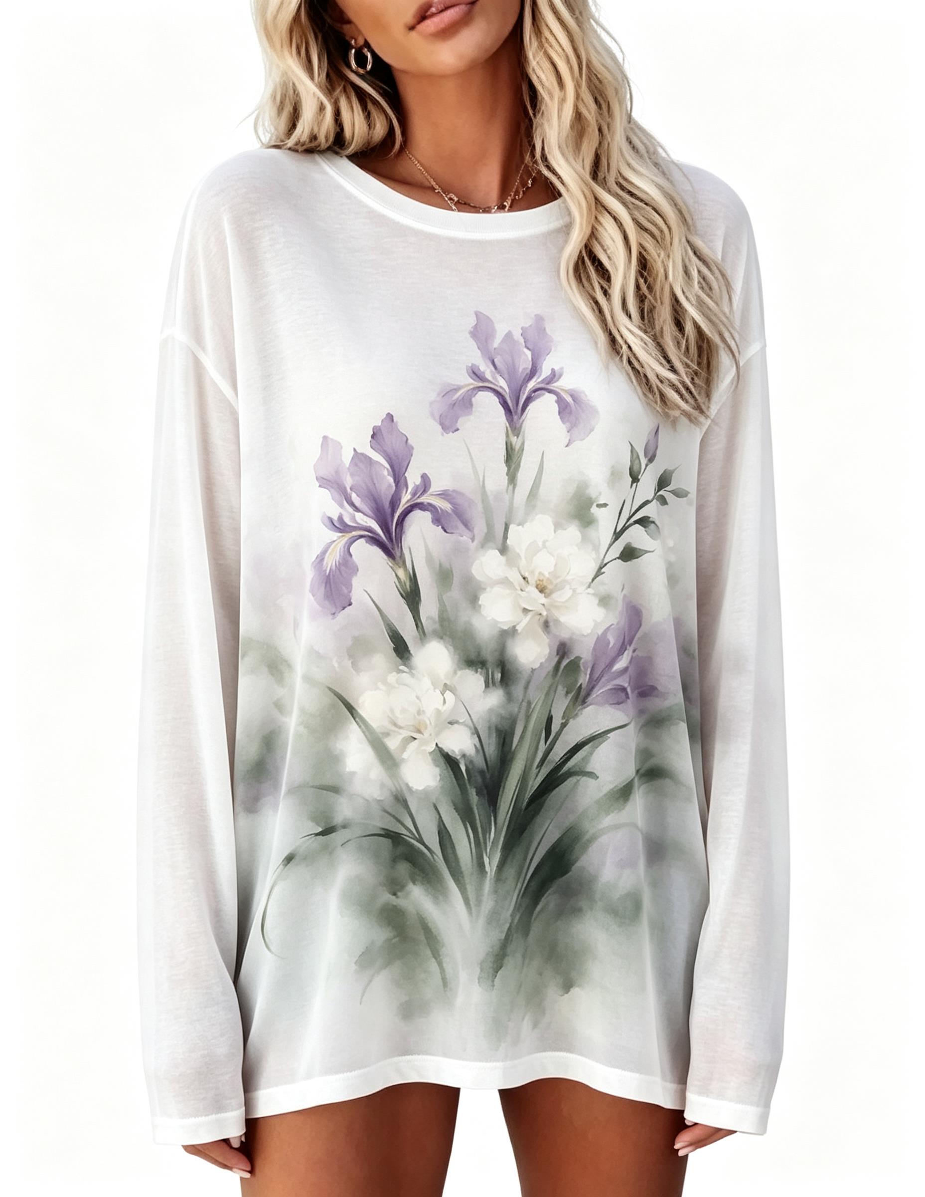 Women Long Sleeve T‑Shirt Vint - T-Shirts ulasan dan harga