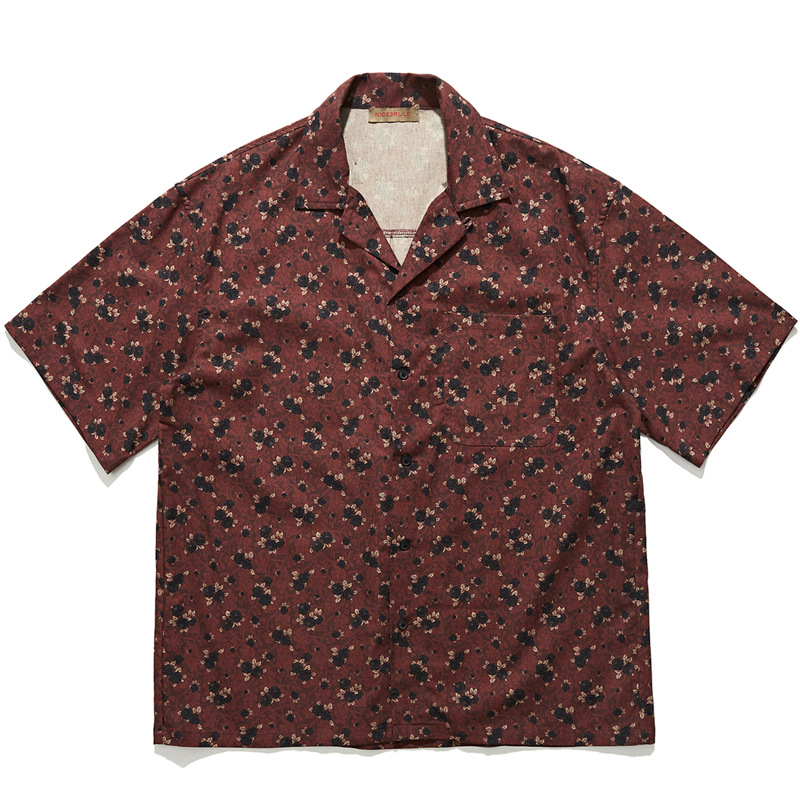 Japanese retro ethnic style Cu - Vintage Hawaiian Floral Shirt ulasan dan harga