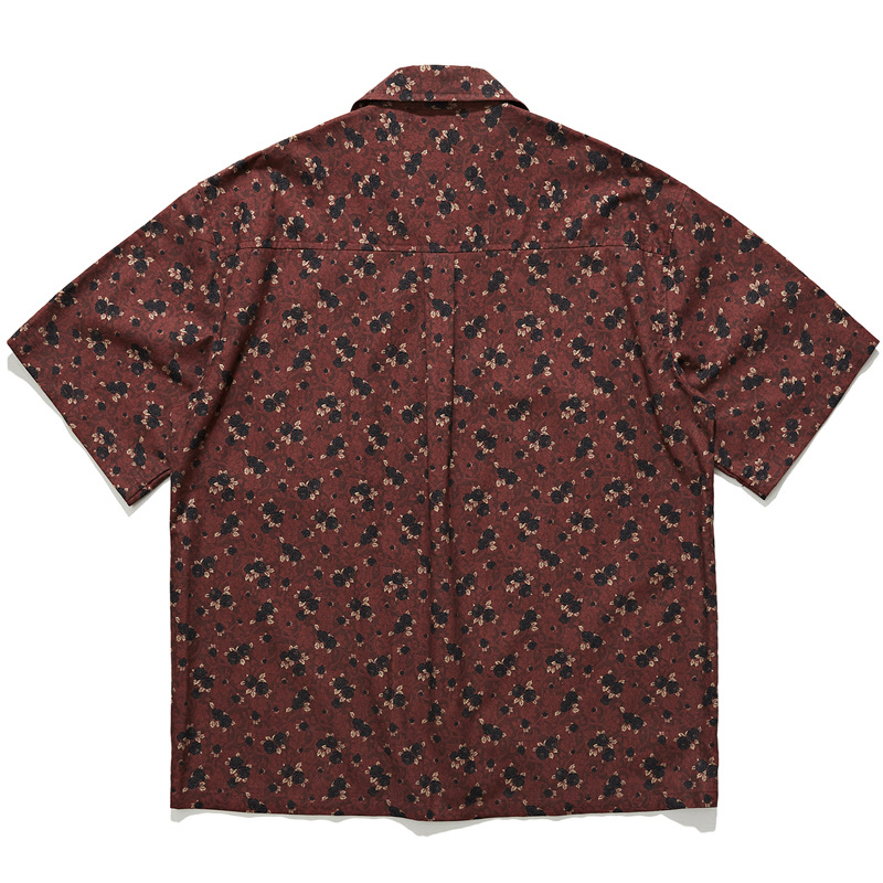 Japanese retro ethnic style Cu - Vintage Hawaiian Floral Shirt ulasan dan harga