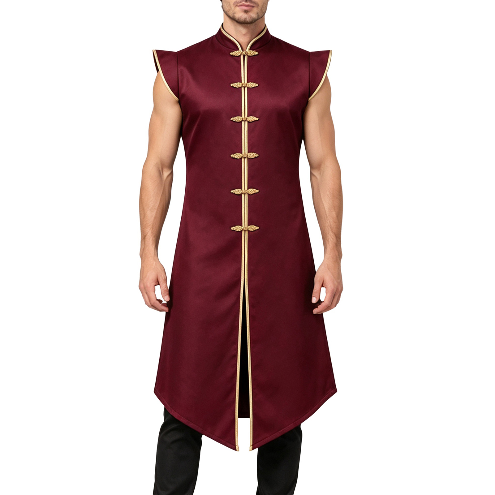 Men Medieval Long Vest Cap Sle - Jackets ulasan dan harga