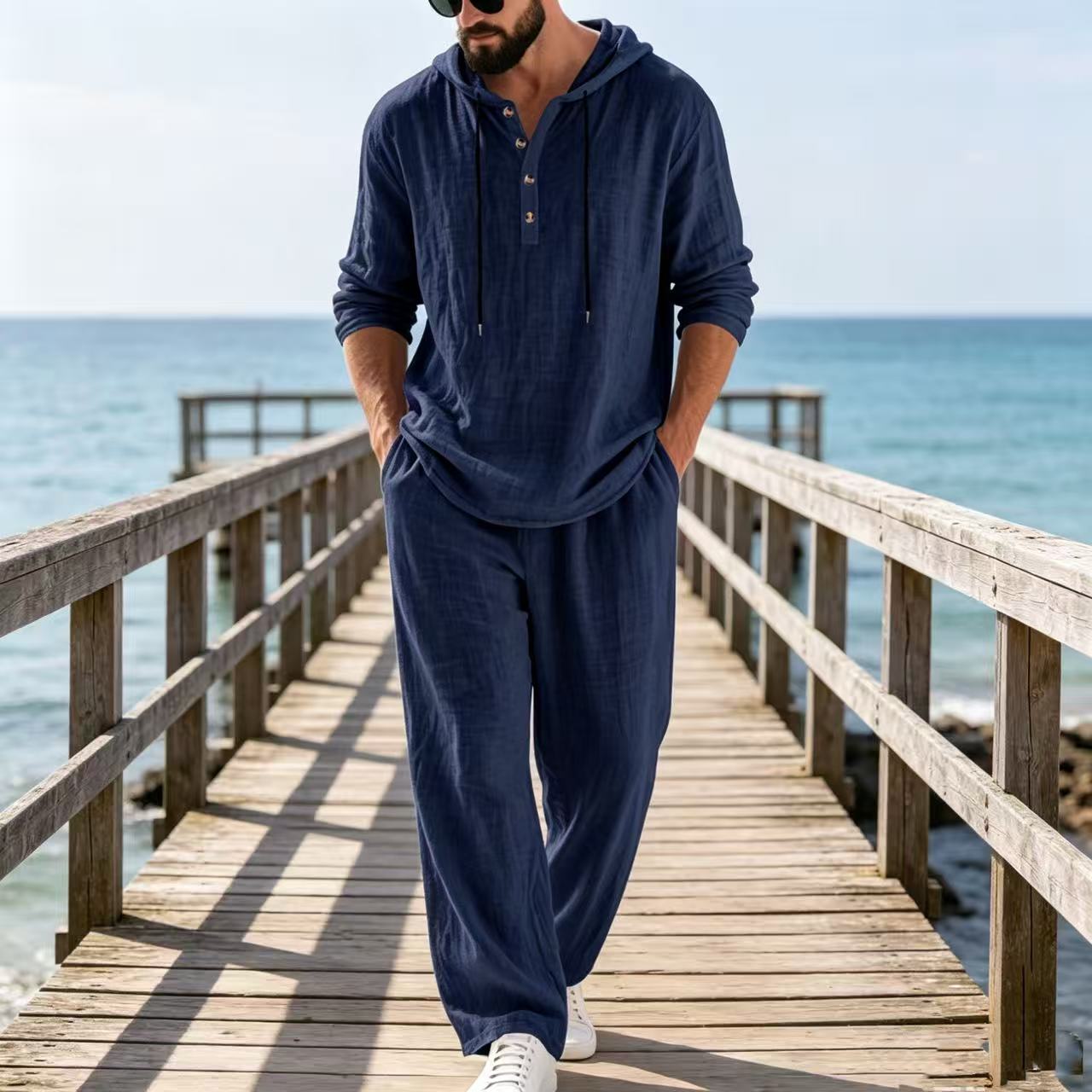 2026 Cross-border Spring and A - Mens Linen Shirt Long Sleeve ulasan dan harga