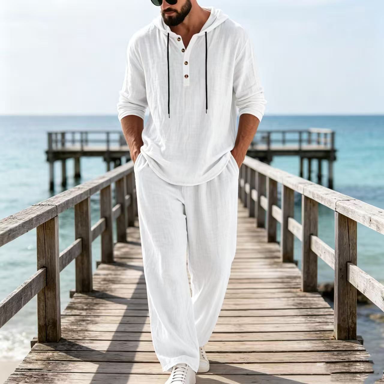 2026 Cross-border Spring and A - Mens Linen Shirt Long Sleeve ulasan dan harga