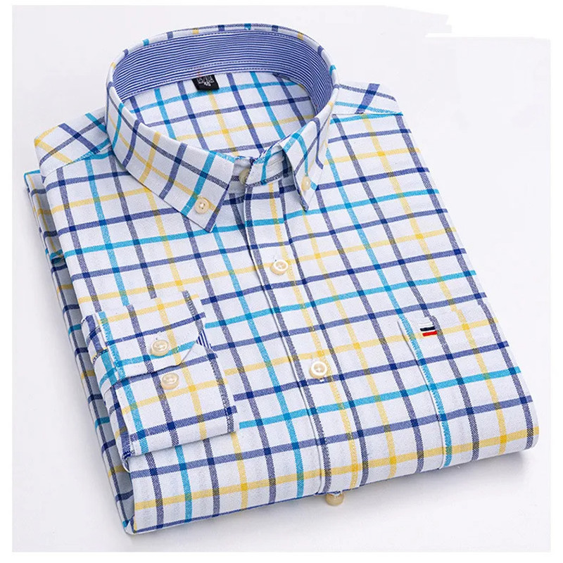 2024 new Men's Shirt Long slee - Oxford Cotton Casual Shirt Business ulasan dan harga