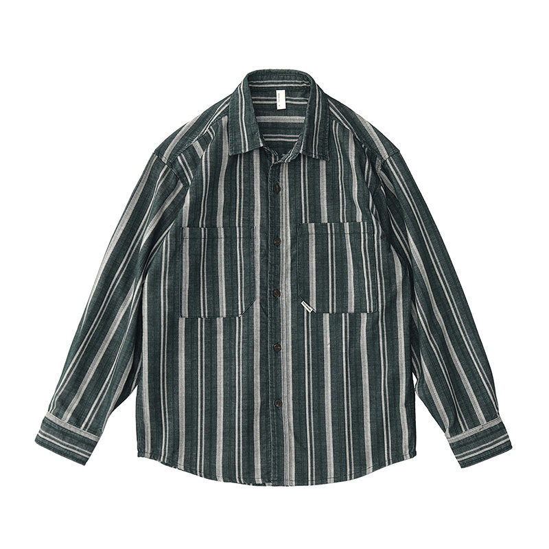 Men Japanese Vintage Artistic  - Corduroy Button Up Shirt Men ulasan dan harga
