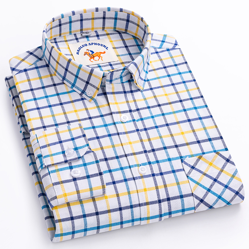 New in shirt over size 5xl lon - Oxford Cotton Casual Shirt Business ulasan dan harga