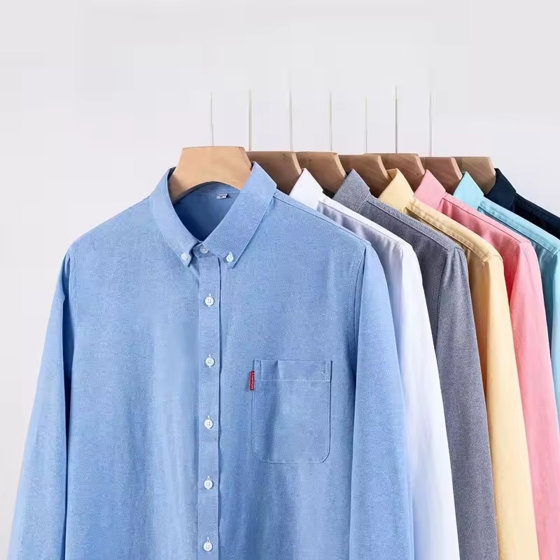 100% Pure Cotton Men's Busines - Oxford Cotton Casual Shirt Business ulasan dan harga