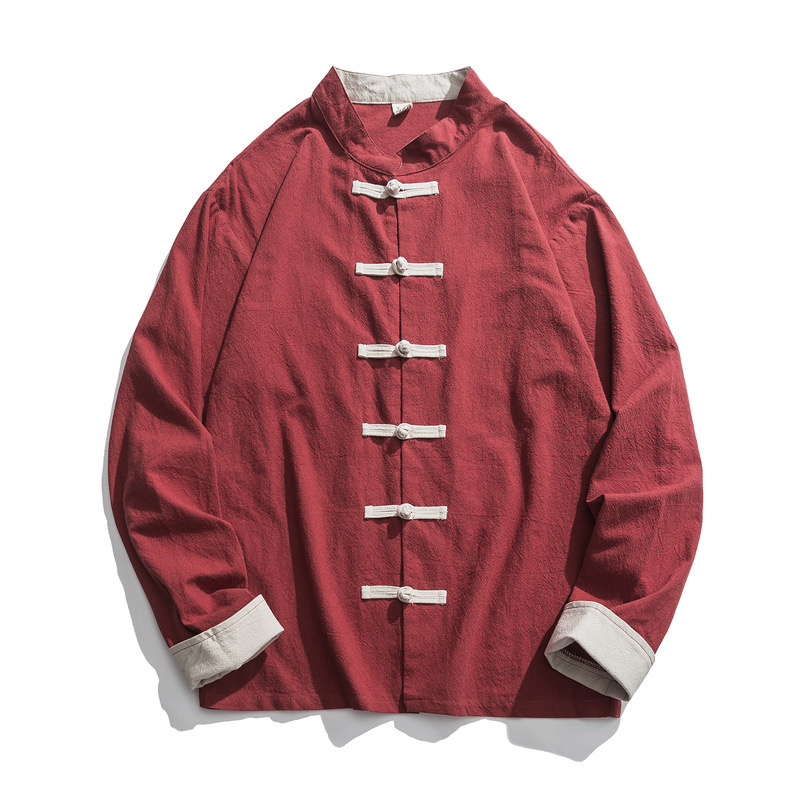 2026 New Kimono Jacket Men Tra - Mens Linen Shirt Long Sleeve ulasan dan harga