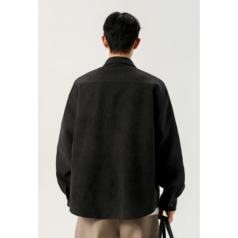 Male Button‑Up Corduroy Top La - Corduroy Button Up Shirt Men ulasan dan harga