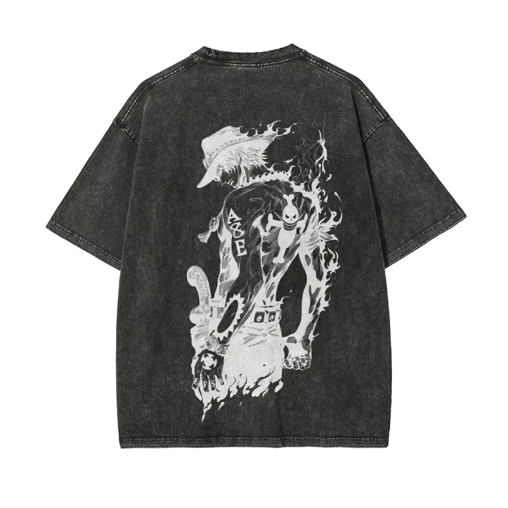 Ace T Shirt Men One Piece Acid - Acid Wash Vintage Graphic T Shirt ulasan dan harga