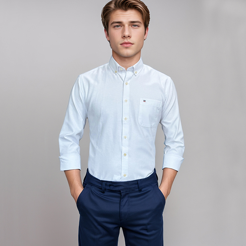 Men's 100% Cotton Shirt Long S - Oxford Cotton Casual Shirt Business ulasan dan harga