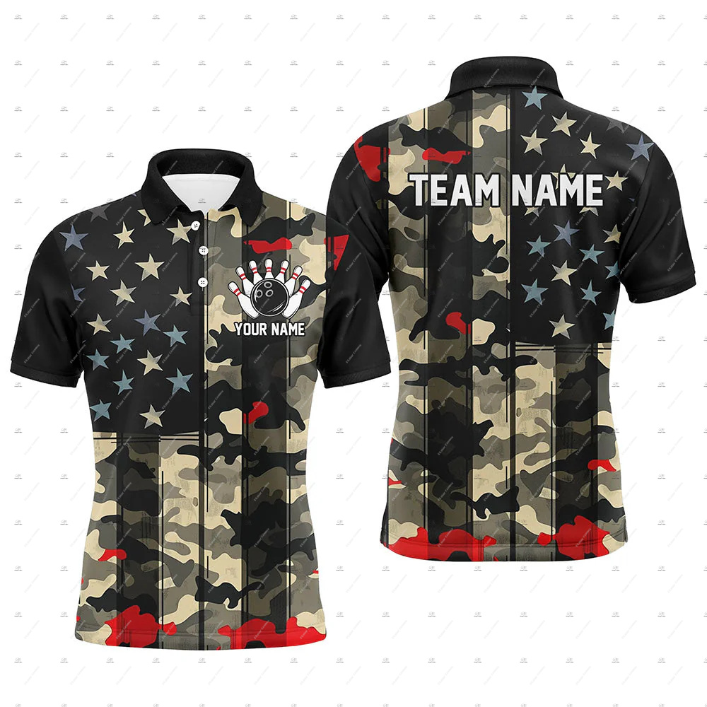Custom Name Bowling Skull Flam - Short Sleeve Bowling Shirt Retro ulasan dan harga