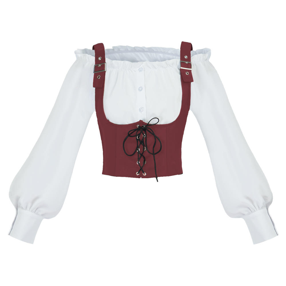 Retro Western Style Women Blou - Shirts ulasan dan harga