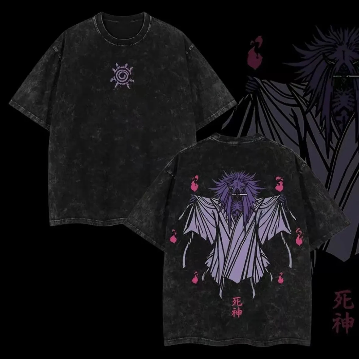 Shinigami T Shirt Naruto Reape - Acid Wash Vintage Graphic T Shirt ulasan dan harga