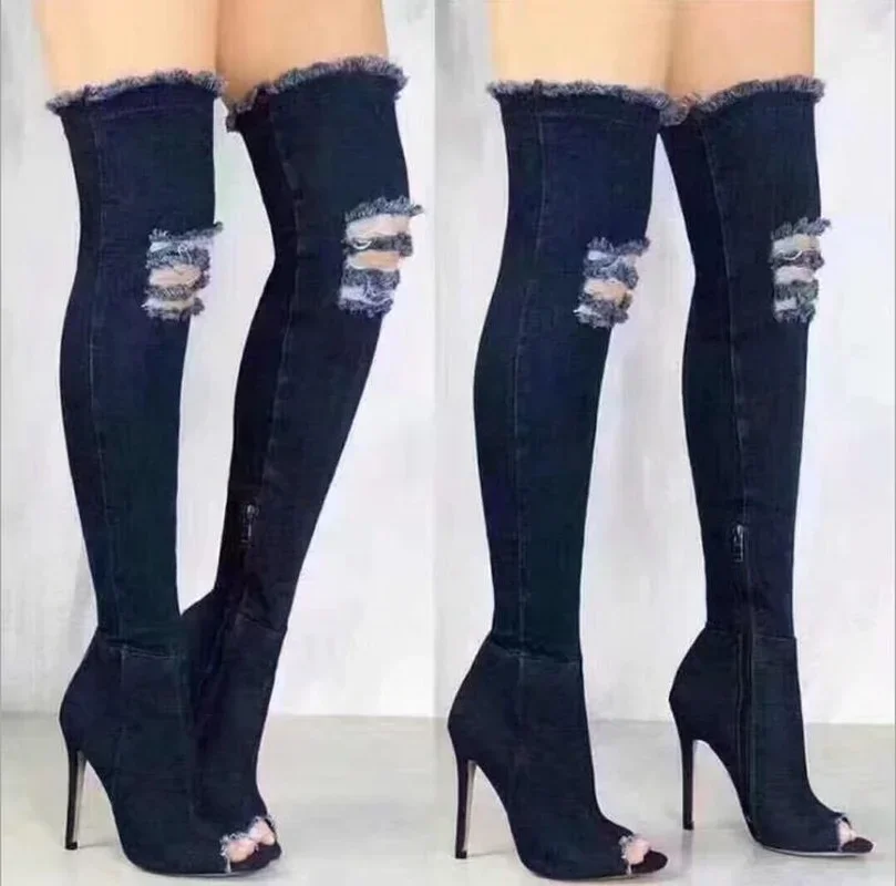 Boots Women Summer Autumn Thig - Jeans ulasan dan harga