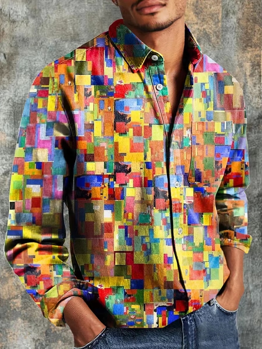 Men's Fashion Casual Fashion P - Mens Linen Shirt Long Sleeve ulasan dan harga
