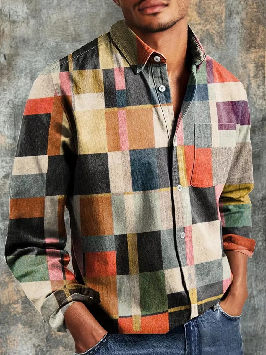 Men's Fashion Casual Fashion P - Mens Linen Shirt Long Sleeve ulasan dan harga