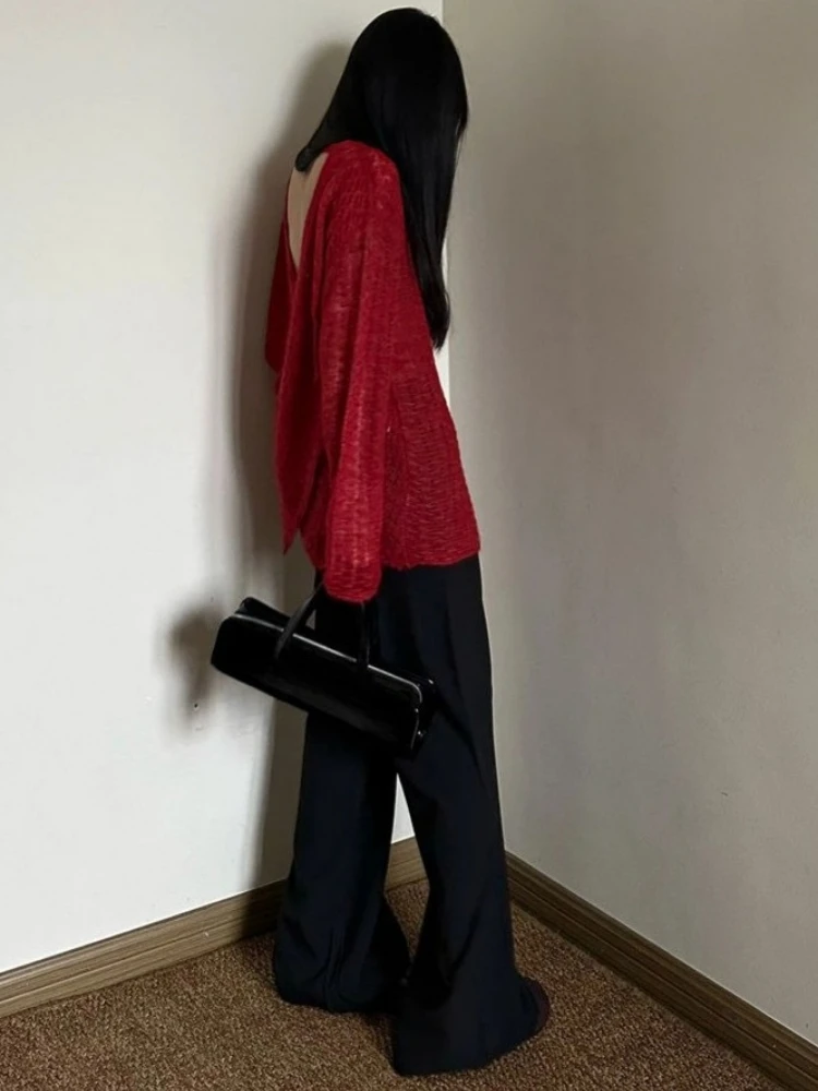 Y2K See-Through Knitted Women' - Shirts ulasan dan harga